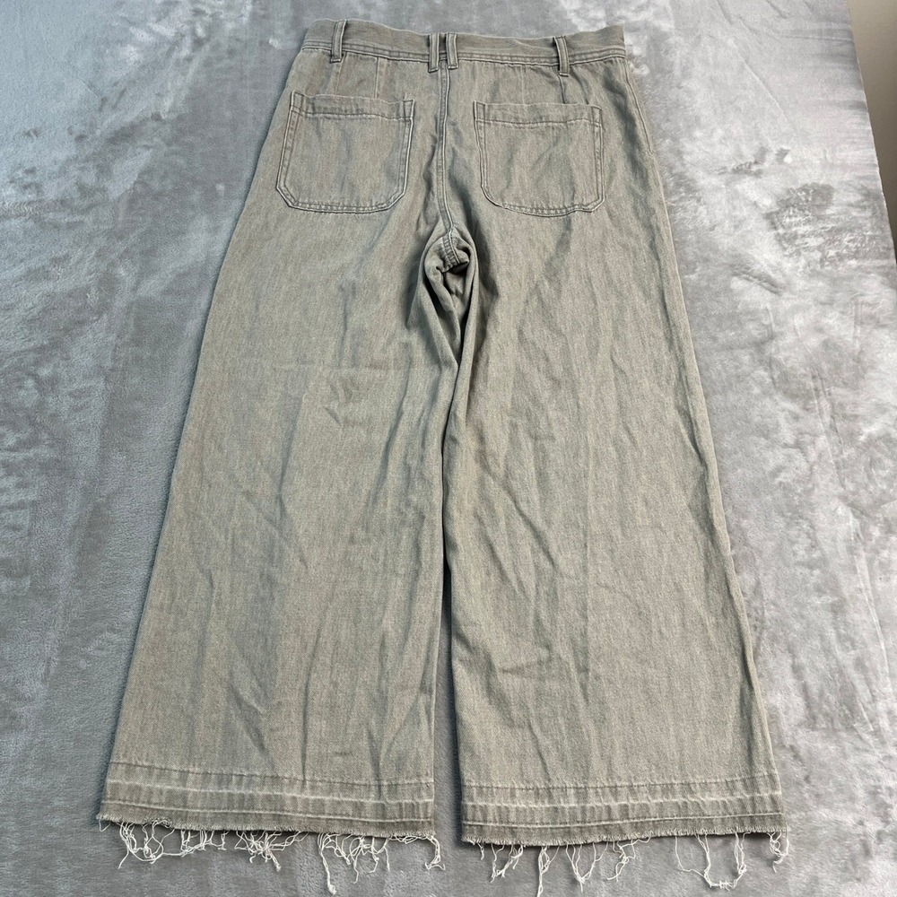 NWT Sincerely Jules Womens 9/29 Wide Leg Denim Pants Gray Green High Rise Boho - Picture 10 of 12